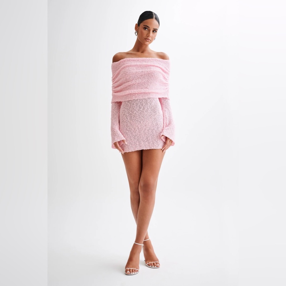 Meshki Pink Off-Shoulder Mini Dress
